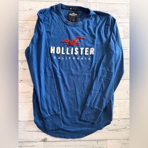 Hollister Blue Long Sleeve Tee with Classic Logo